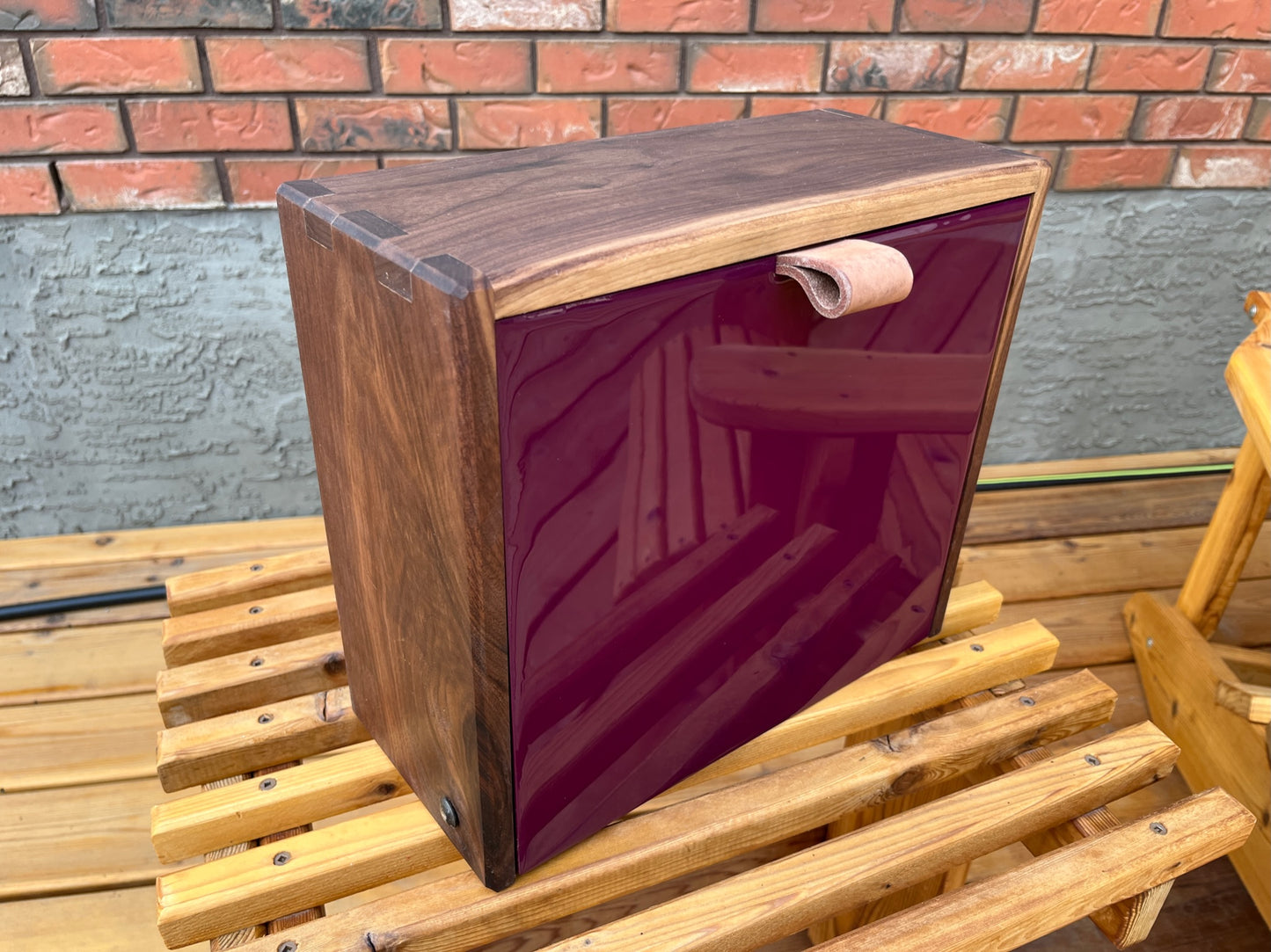 Wooden Mailbox (Purple Front)