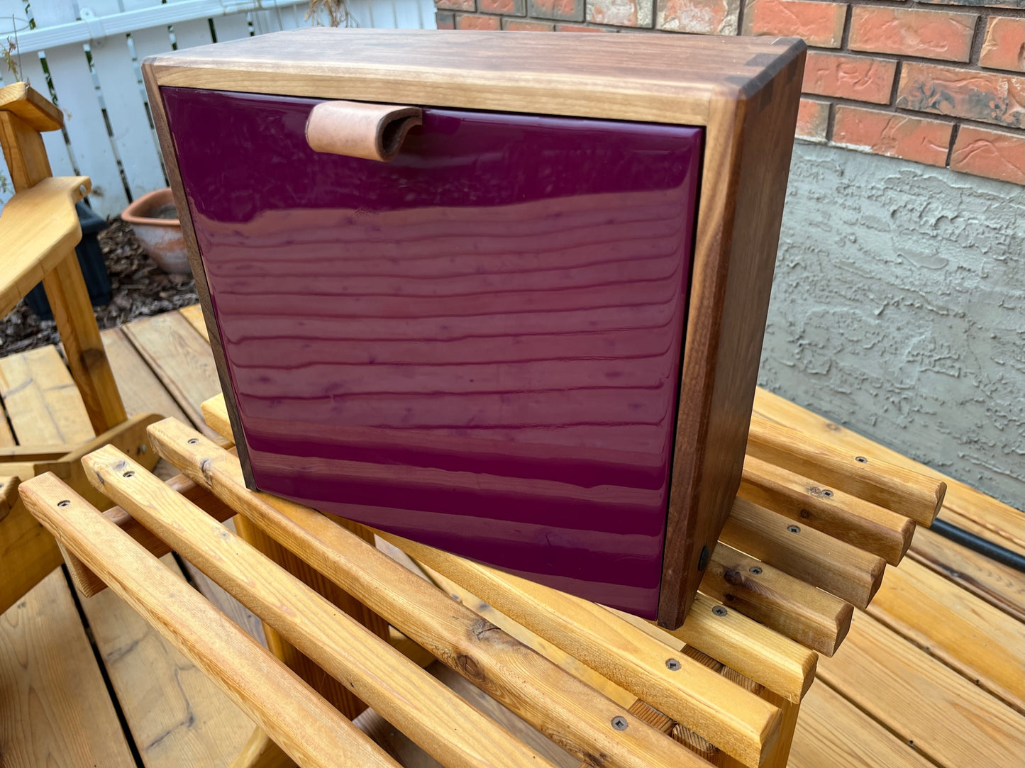 Wooden Mailbox (Purple Front)