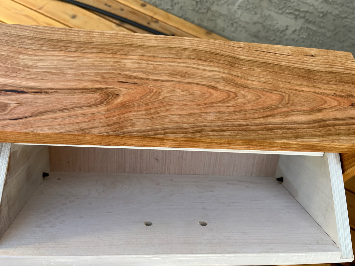 Wooden Mailbox (Whitewashed Maple Front)